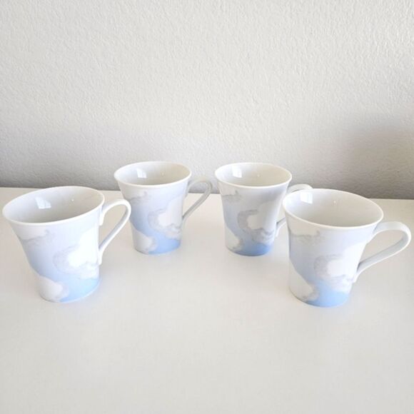 NEW (Set of 4) Nick & Nora 222 Fifth Cloud Nine 4.25" Porcelain Coffee Tea Mugs - Picture 2 of 7